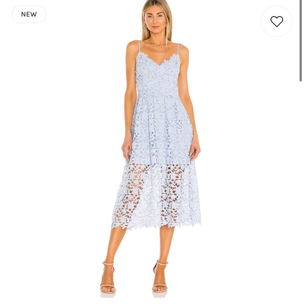 ASTR The Label Lace A-Line Midi Dress Periwinkle